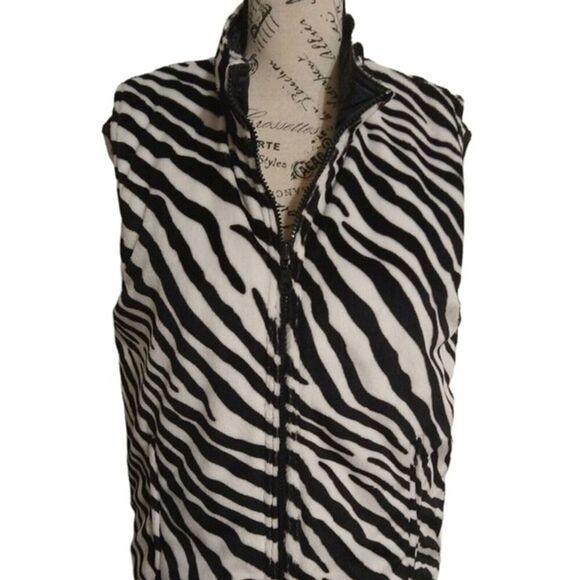 Zebra puffer ladies reversible vest medium - Picture 1 of 7